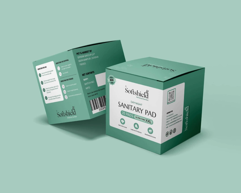 SoftShield Ultra XXL Sanitary Pads with Wings | Extra Long | Heavy Flow Protection | 20 Pads (Regular Pack)
