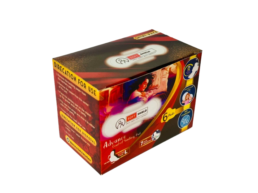 SoftShield Ultra L Sanitary Pads with Wings | Mini Pack | 06 Pads